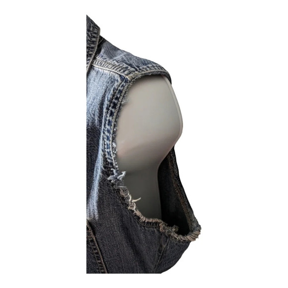 Levi's Strauss & Co. Blue Denim Jean Work Shirt Vest Button Down S - Picture 5 of 9